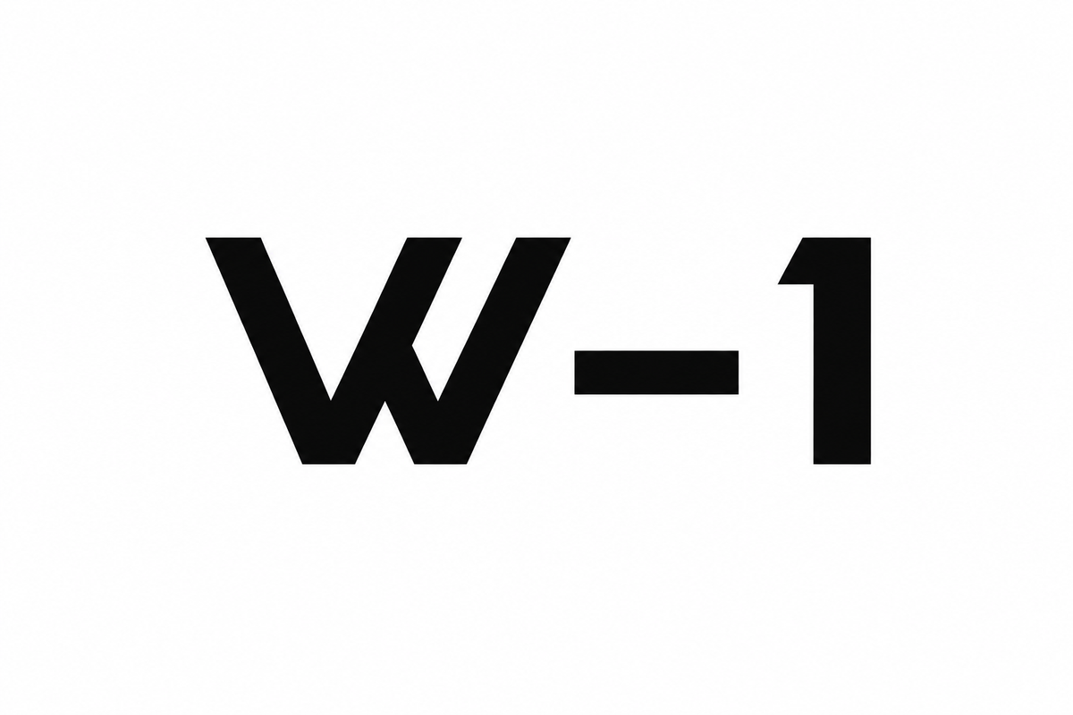 W-1 logotyp med vit bakgrund